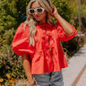 A Little Bit Flirty Front Tie Top in Red Image - 1