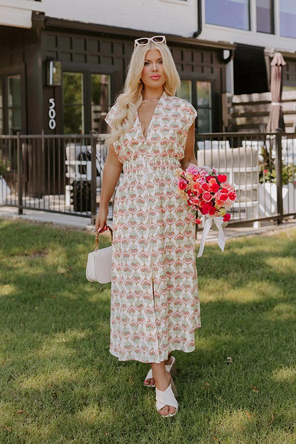 Cue The Sunshine Floral Midi Curves Image - 1