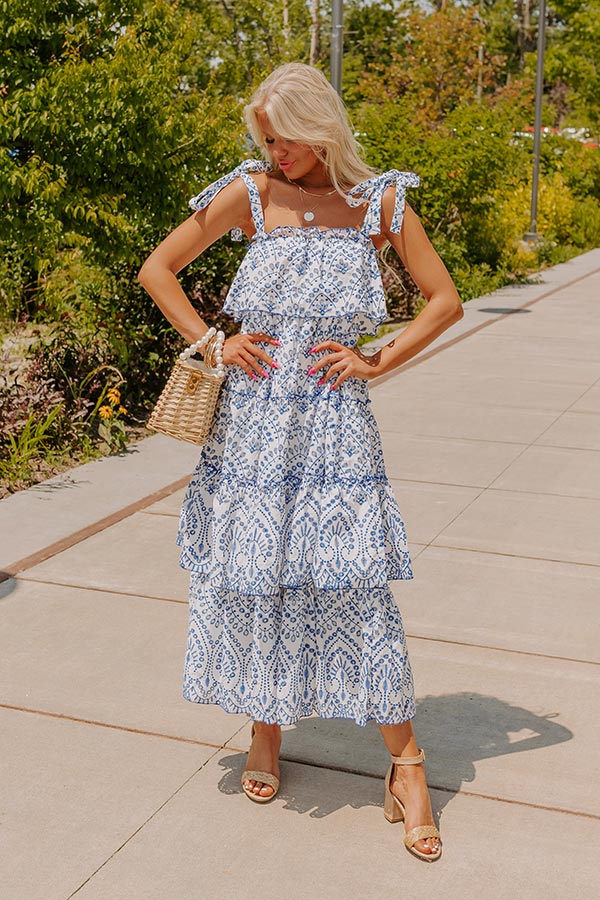Brilliant Bliss Tiered Eyelet Midi Image - 1