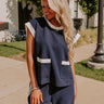 Modern Metropolis Shift Top in Navy Image - 1