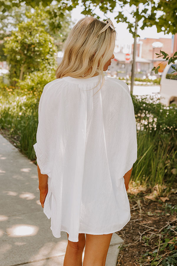 Coastal Canvas Shift Top in White Image - 4