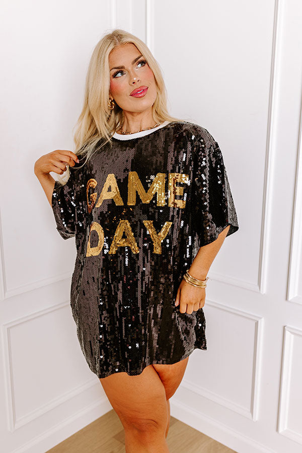 Gameday Sequin Tunic in Black Curves Image - 2