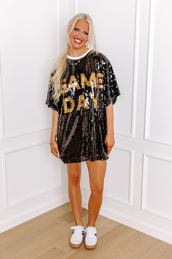 Gameday Sequin Tunic in Black Image - 1