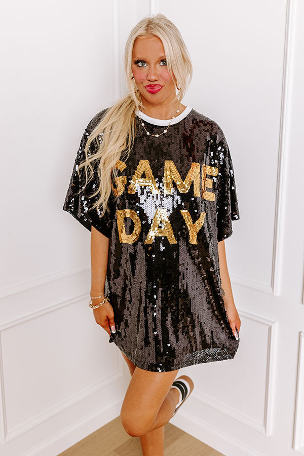 Gameday Sequin Tunic in Black Image - 2