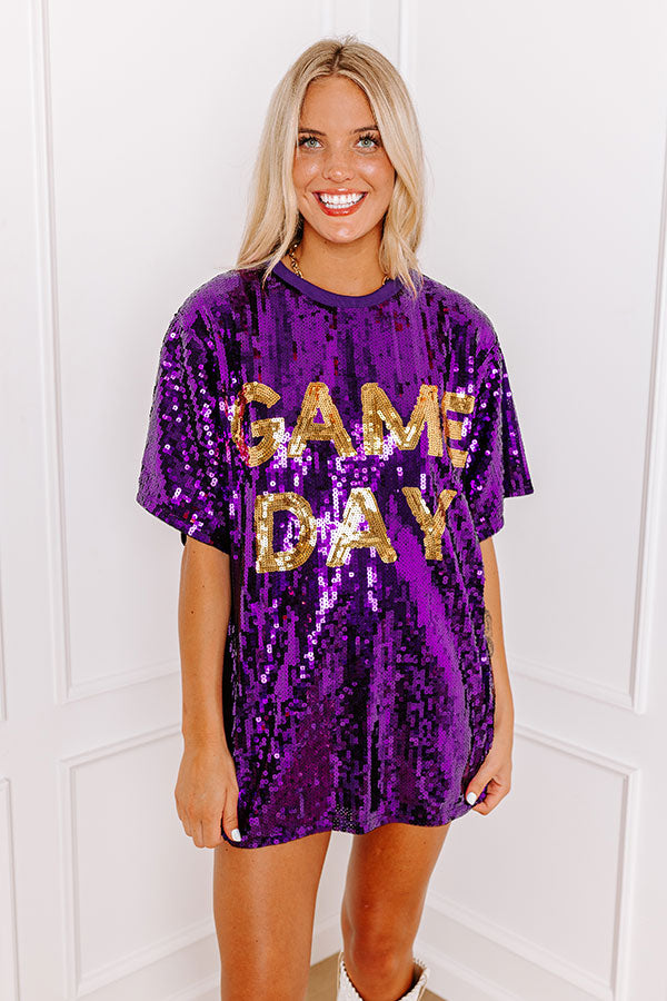 Gameday Sequin Tunic in Purple Image - 2