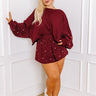 Sideline Chic High Waist Pearl Embellished Skort in Maroon Curves Image - 1