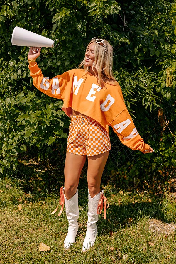 Game Day Crop Sweatshirt in Orange Image - 2
