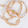 Daily Entertainment Stretch Bracelet Set in Pink Image - 1
