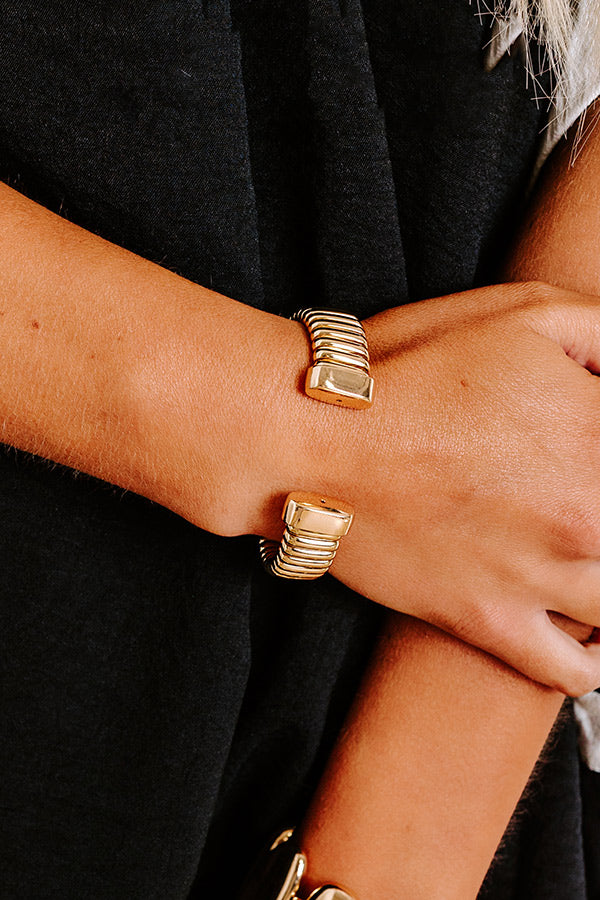 Golden Glow Cuff Bracelet Image - 2