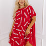 School Spirit Sequin Embroidered Mini Dress in Arkansas Curves Image - 1