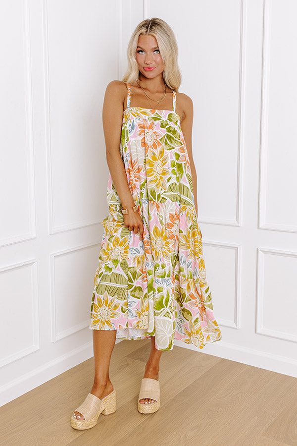 Talk Of The Tropics Midi in Pink Image - 1