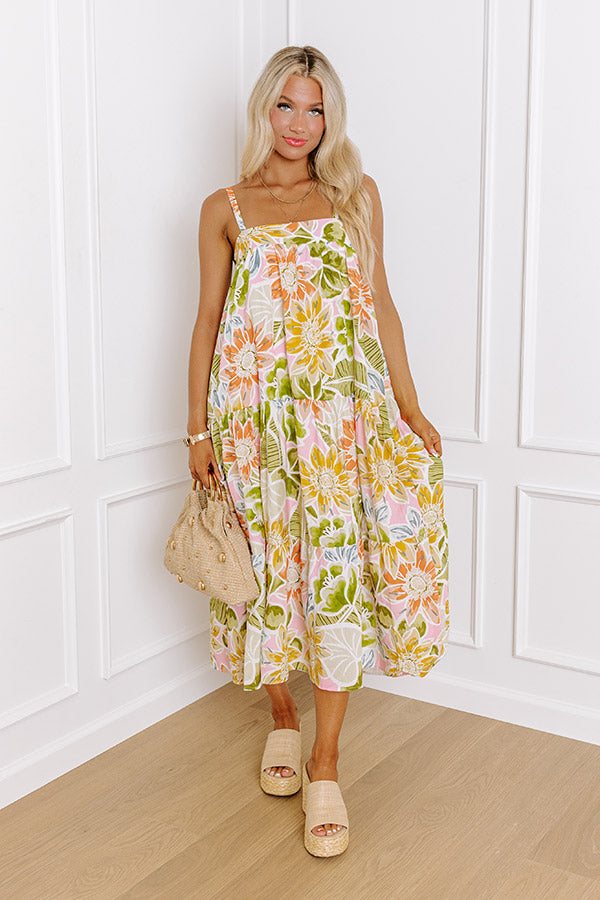 Talk Of The Tropics Midi in Pink Image - 4