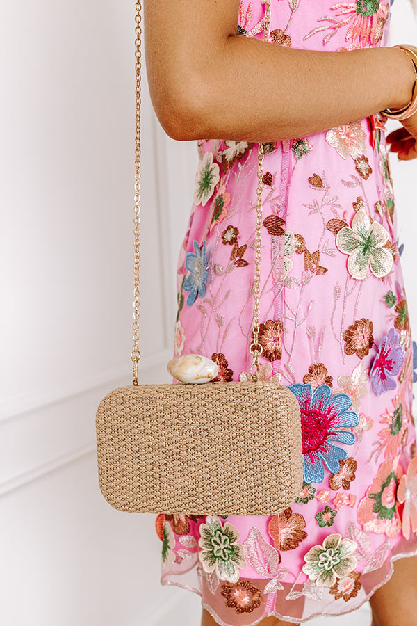 St. Lucia Love Woven Clutch in Tan Image - 2