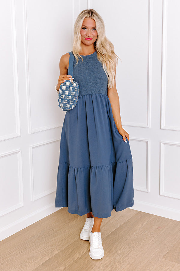 Oceanside Brunch Smocked Midi Image - 1