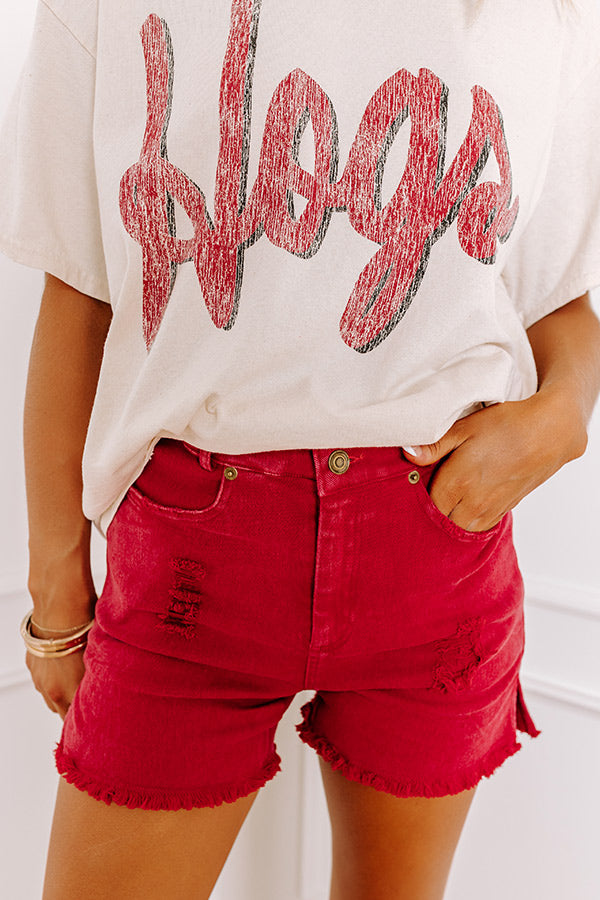The Sophie High Waist Distressed Shorts Image - 2