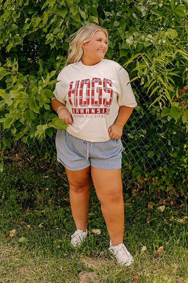 Hogs Preppy Plaid Graphic Vintage Tee Curves Image - 2