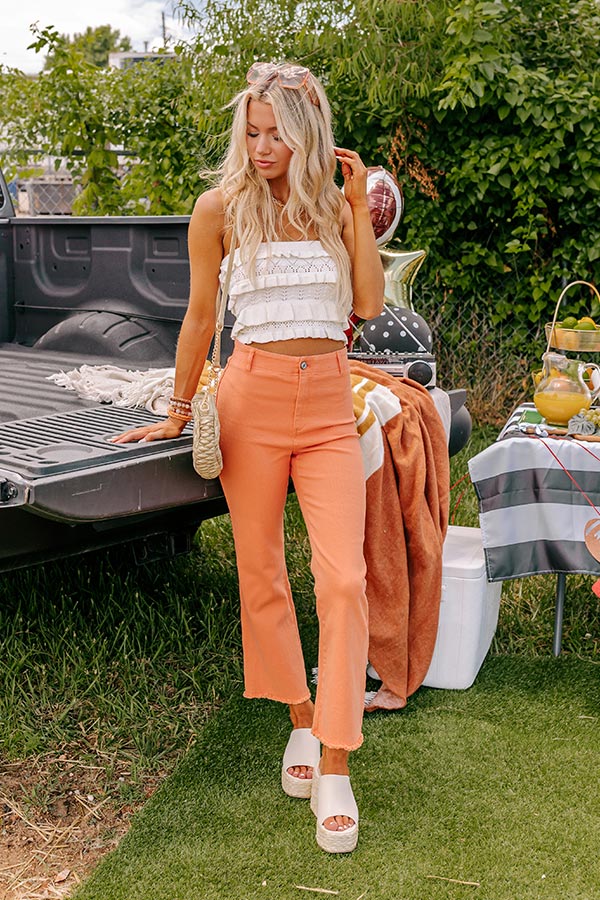 The Quinn High Waist Ankle Flare in Orange Image - 1
