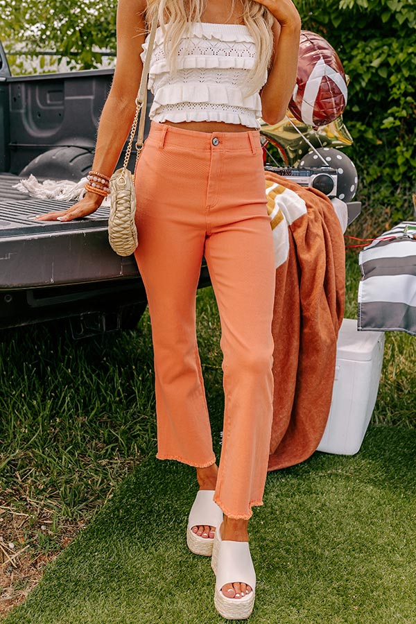 The Quinn High Waist Ankle Flare in Orange Image - 2