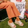 The Lizzie Faux Leather Wedge in Cream Image - 1