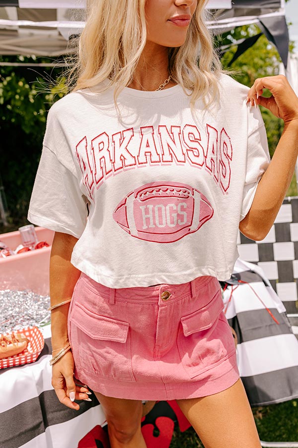 Arkansas Football Graphic Crop Tee Image - 2