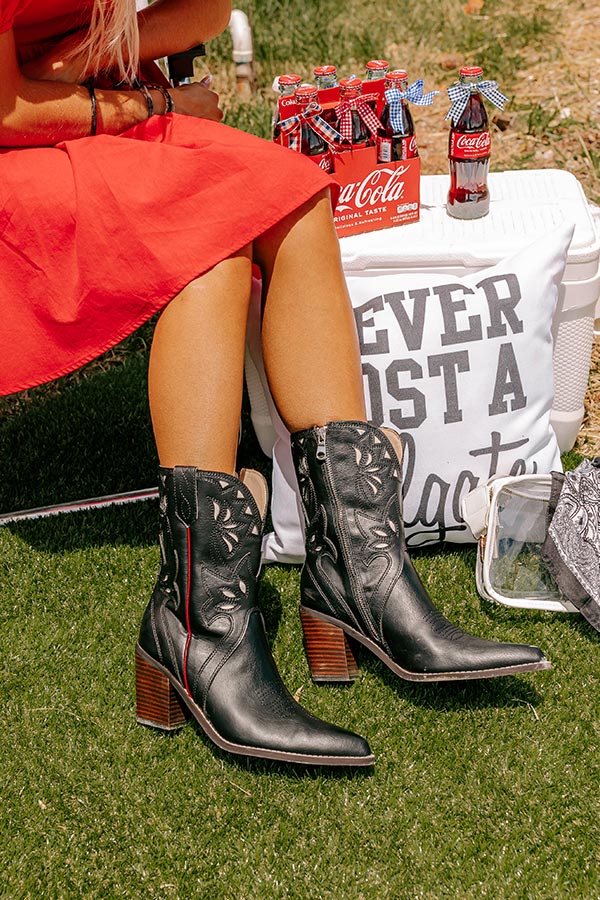 The Florence Faux Leather Cowboy Boot Image - 2