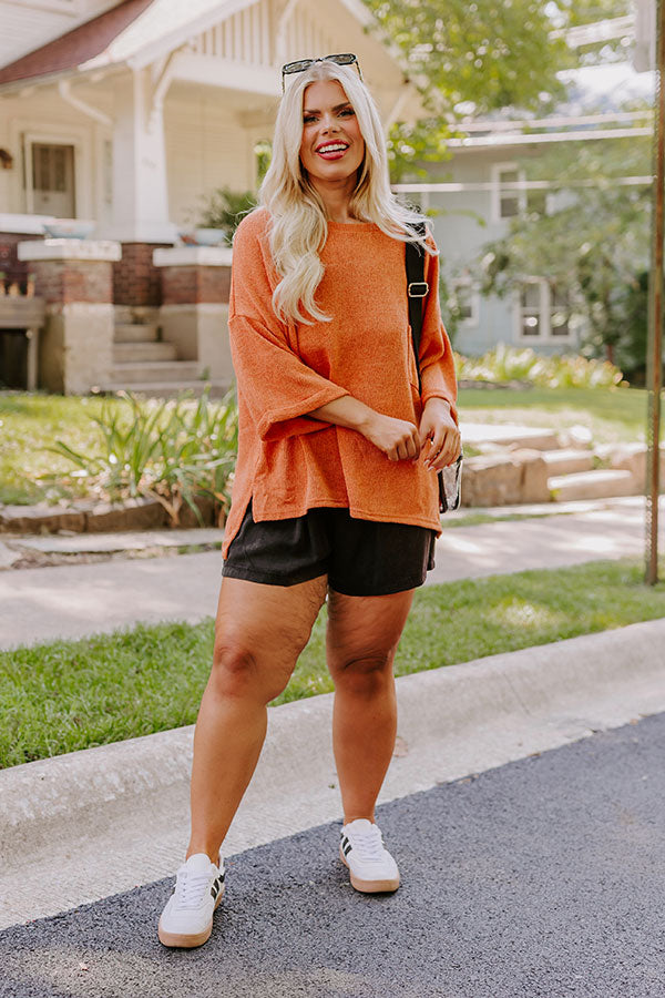 Vineyard Vibes Knit Top in Rust Curves Image - 2
