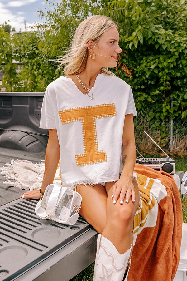 Field Day Letter Patch Tee in Orange Image - 1