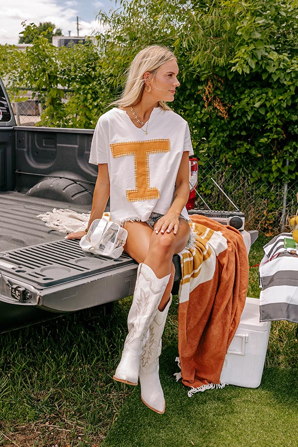 Field Day Letter Patch Tee in Orange Image - 2