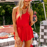 Ready To Go Athletic Romper in Red Image - 1