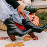 The Jane Faux Leather Cowboy Boot in Black Image - 1