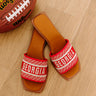 Georgia Embroidered Sandal in Red Image - 1