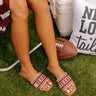 Texas Embroidered Sandal in Maroon Image - 1