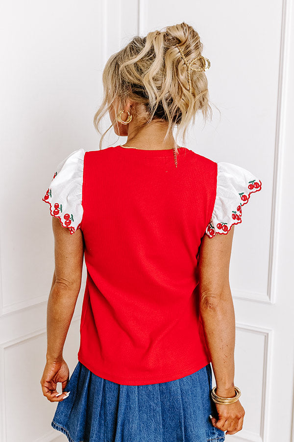 Sweet Like Cherry Pie Embroidered Top Image - 5