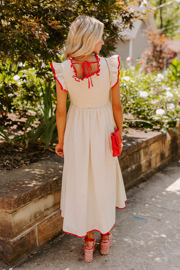Mimosa Mingle Smocked Midi in French Vanilla Image - 2
