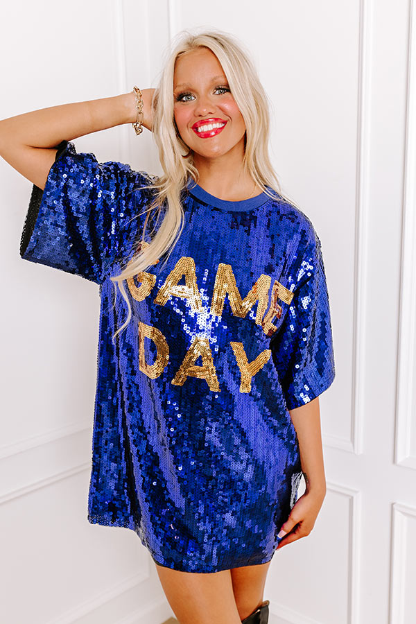 Gameday Sequin Tunic in Blue Image - 1