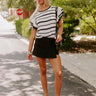 Sweet Charmer Knit Stripe Top in White Image - 1