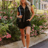 Coffee Run Cutie Romper in Black Image - 1