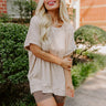 Opening Act Ribbed Top in Oatmeal Curves Image - 1