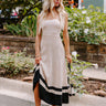 Coastal Cutie Ribbed Maxi Dress in Beige Image - 1