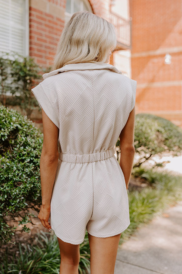 Coffee Run Cutie Romper in Oatmeal Image - 5
