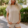 Coffee And Chit Chat Shift Top in Warm Taupe Image - 1
