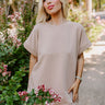 Coffee And Chit Chat Shift Top in Warm Taupe Curves Image - 1