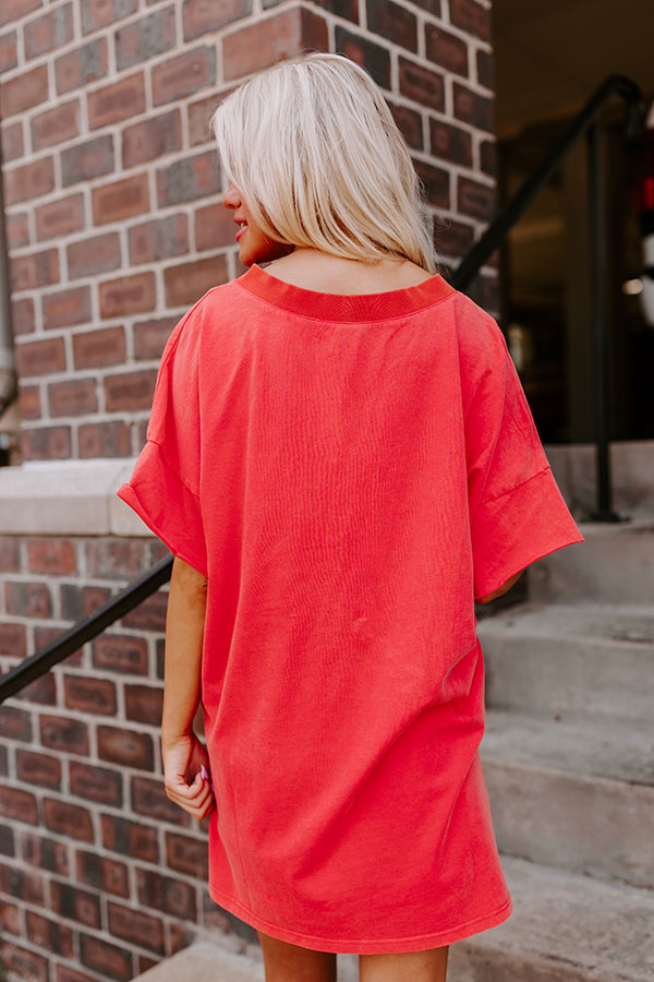 Casual Meetup Oversized Tee in Scarlet Image - 3