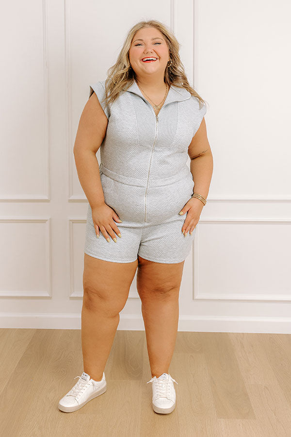 Coffee Run Cutie Romper in Grey Curves Image - 1