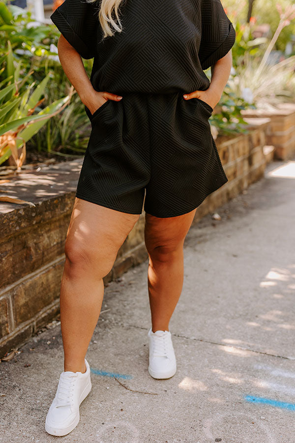 Coffee And Chit Chat High Waist Shorts in Black Curves Image - 3
