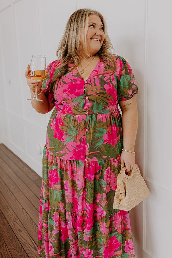 Only Sunshine Floral Maxi in Green Curves Image - 2
