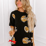 Game Day Charm Sequin Oversized Tee in Black Image - 1