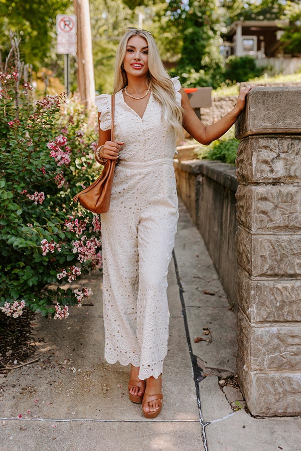 Under The Tucson Sun Crochet Jumpsuit in Ivory Image - 1