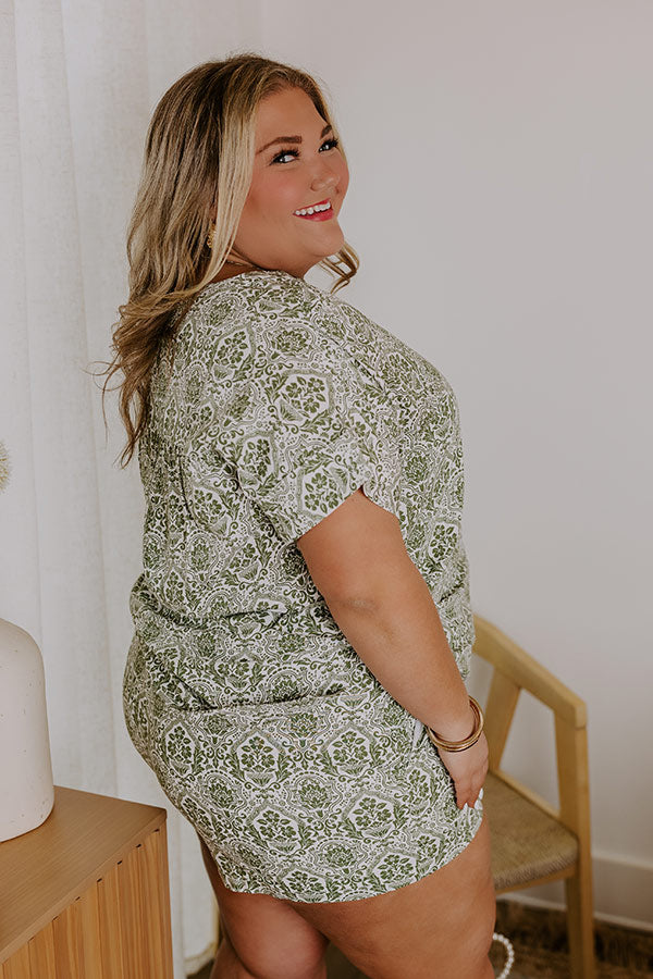 Mykonos Muse Linen-Blend Floral Top Curves Image - 5