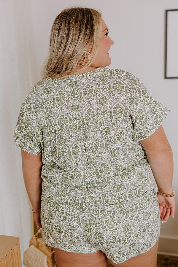 Mykonos Muse Linen-Blend Floral Top Curves Image - 4